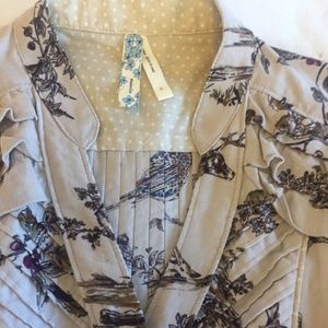 Anthropologie Southward Stop Maeve Bird Deer Dress